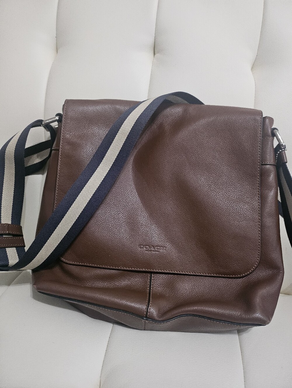 Coach Charles Small Messenger In Sport Calf Leather Brown Bag
